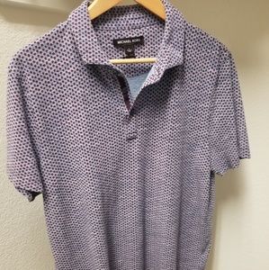 Michael Kors mens L polka-dot polo